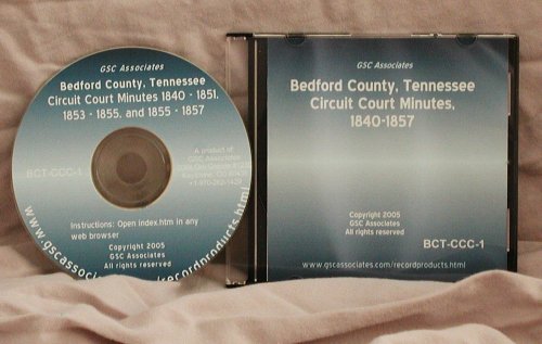 Bedford County Tennessee Circuit Court Minutes June 1840 April 1857